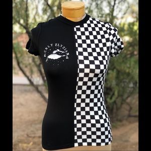 Slow Dancing In The Dark Checkered Tee